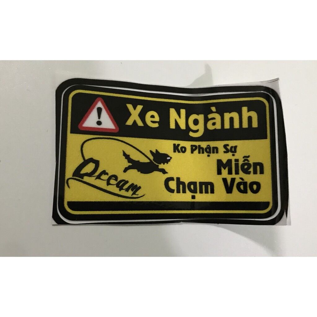 Tem cảnh báo dán xe máy (loại 3 lớp chống nước)-