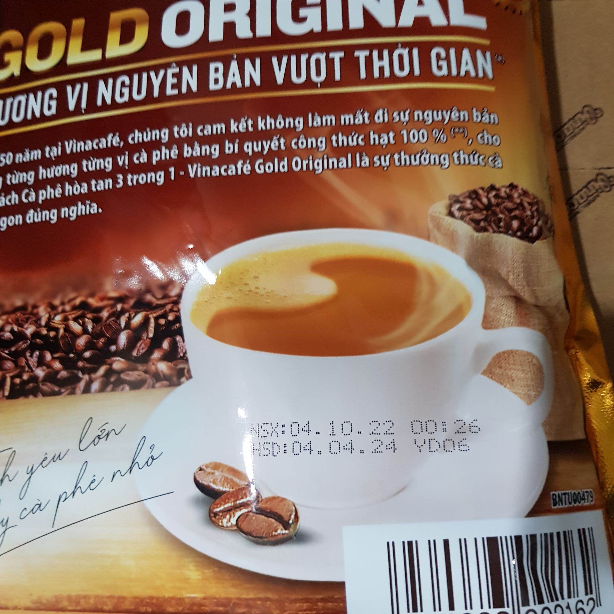 Cà phê sữa VinaCafe Gold 3 trong 1 túi 800g (40 gói× 20g)