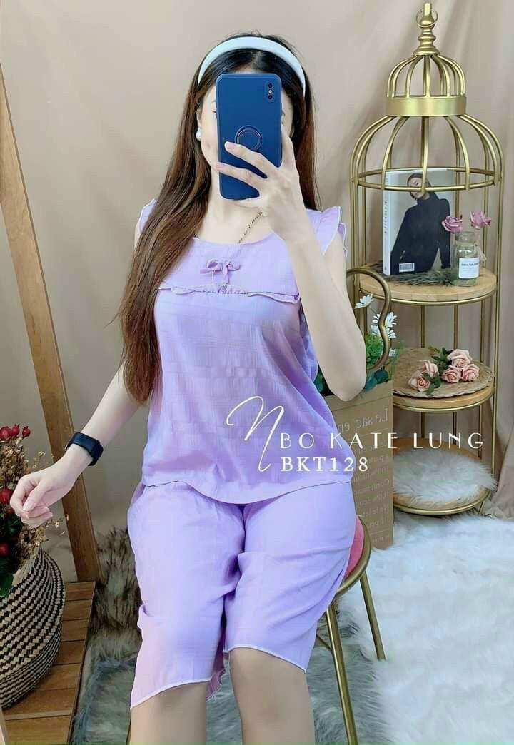 Bộ Lửng Mặc Nhà Vải Đũi Xốp.