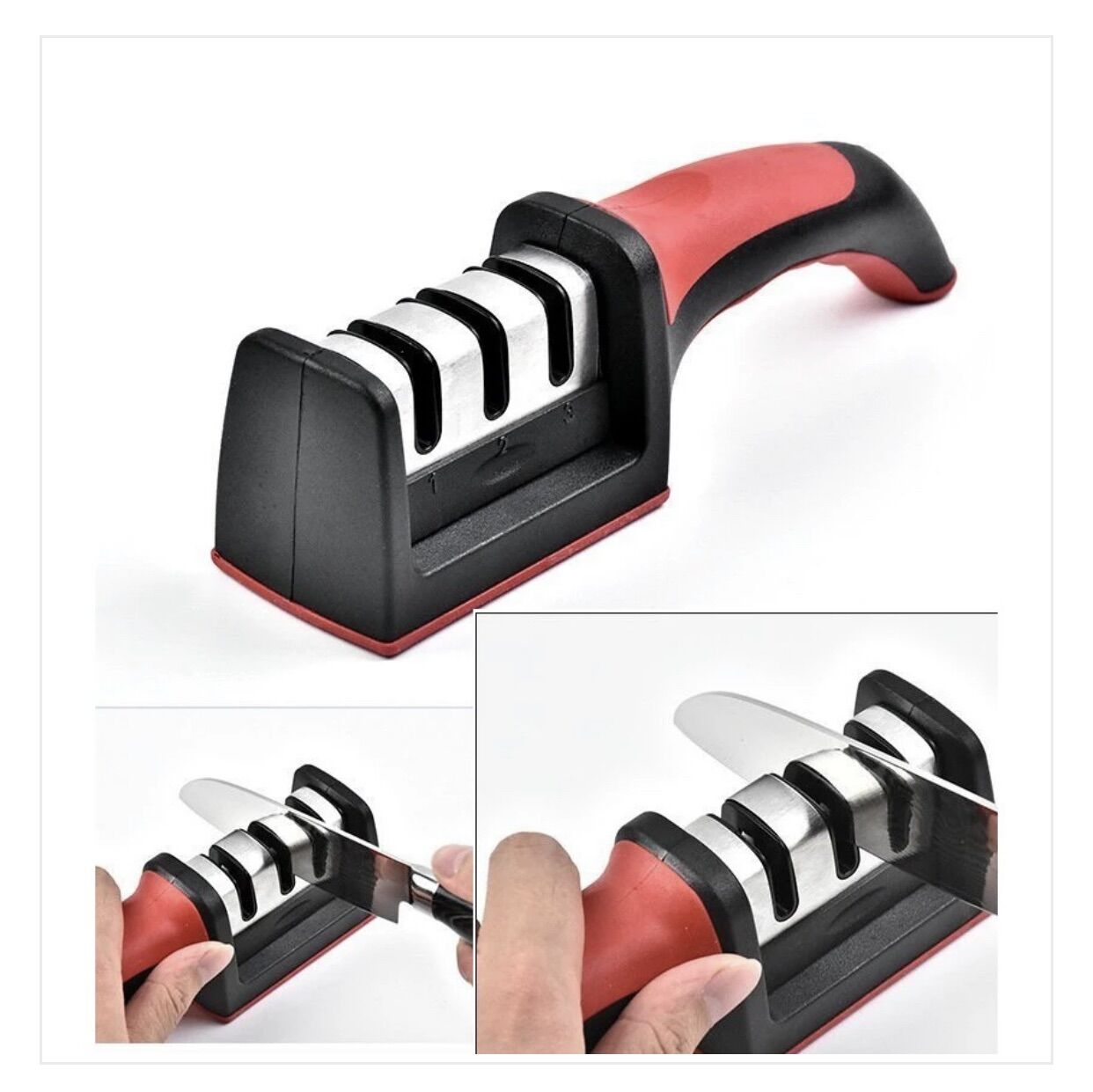 Dụng cụ mài dao kéo 3 rãnh 3 cấp độ tiện lợi