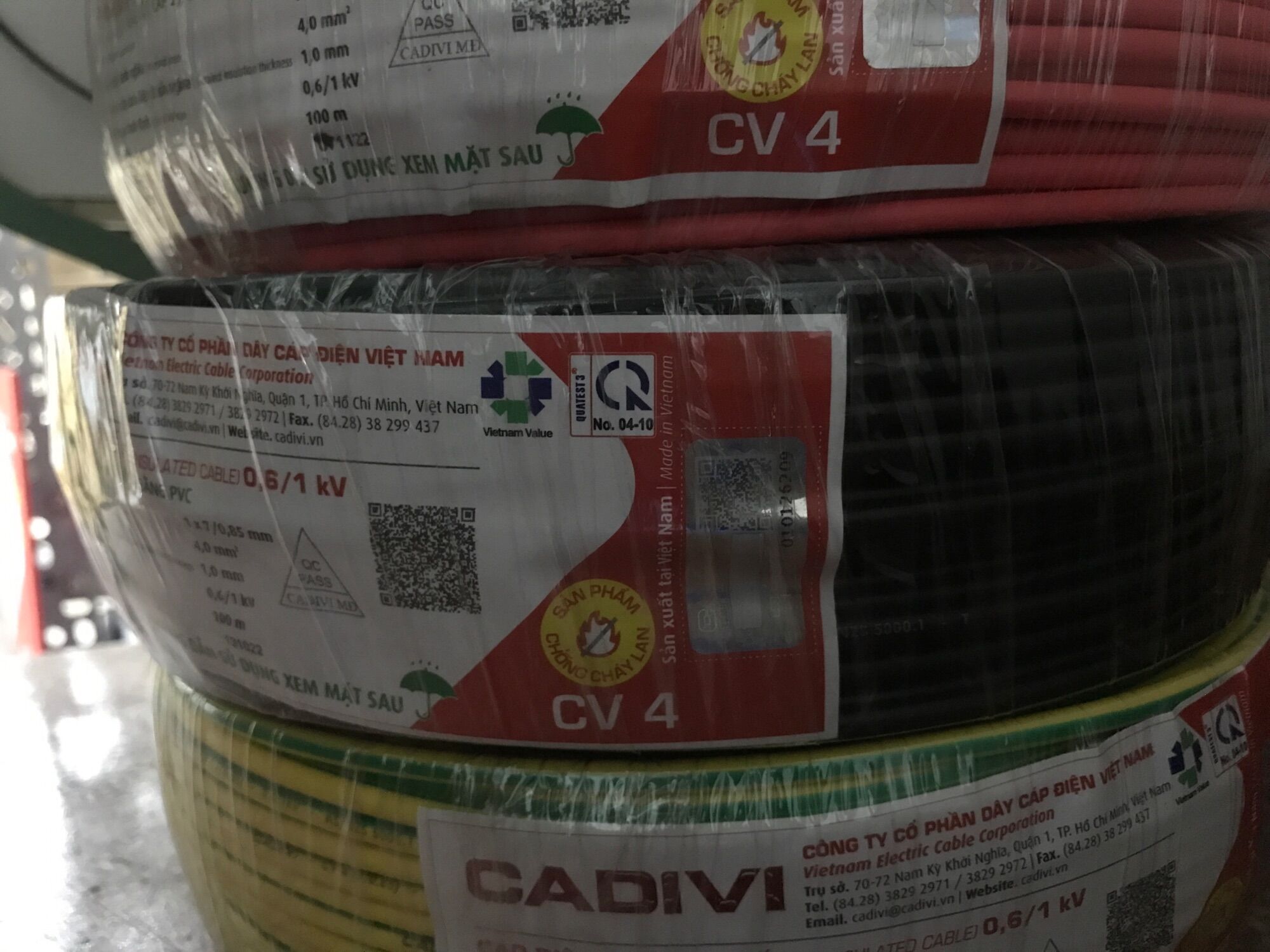 CADIVI - Dây điện Cadivi CV 4.0 đơn 7 sợi (cuộn 100 mét)