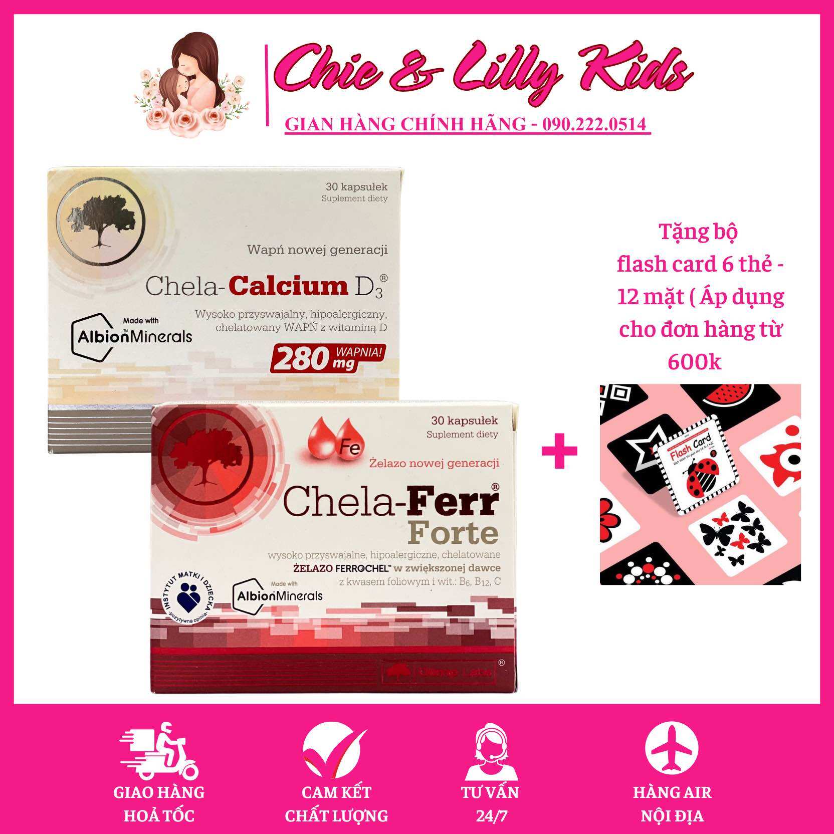 Bộ đôi vi chất Sắt hữu cơ Chela + Canxi D3 hữu cơ Chela