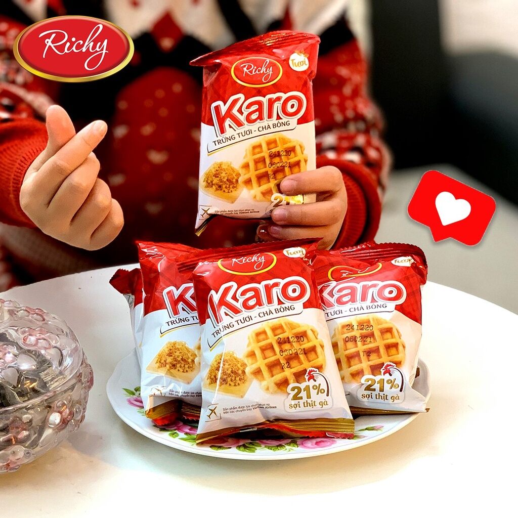 Bánh tươi Richy KARO chà bông bịch 6 chiếc (26g/chiếc)