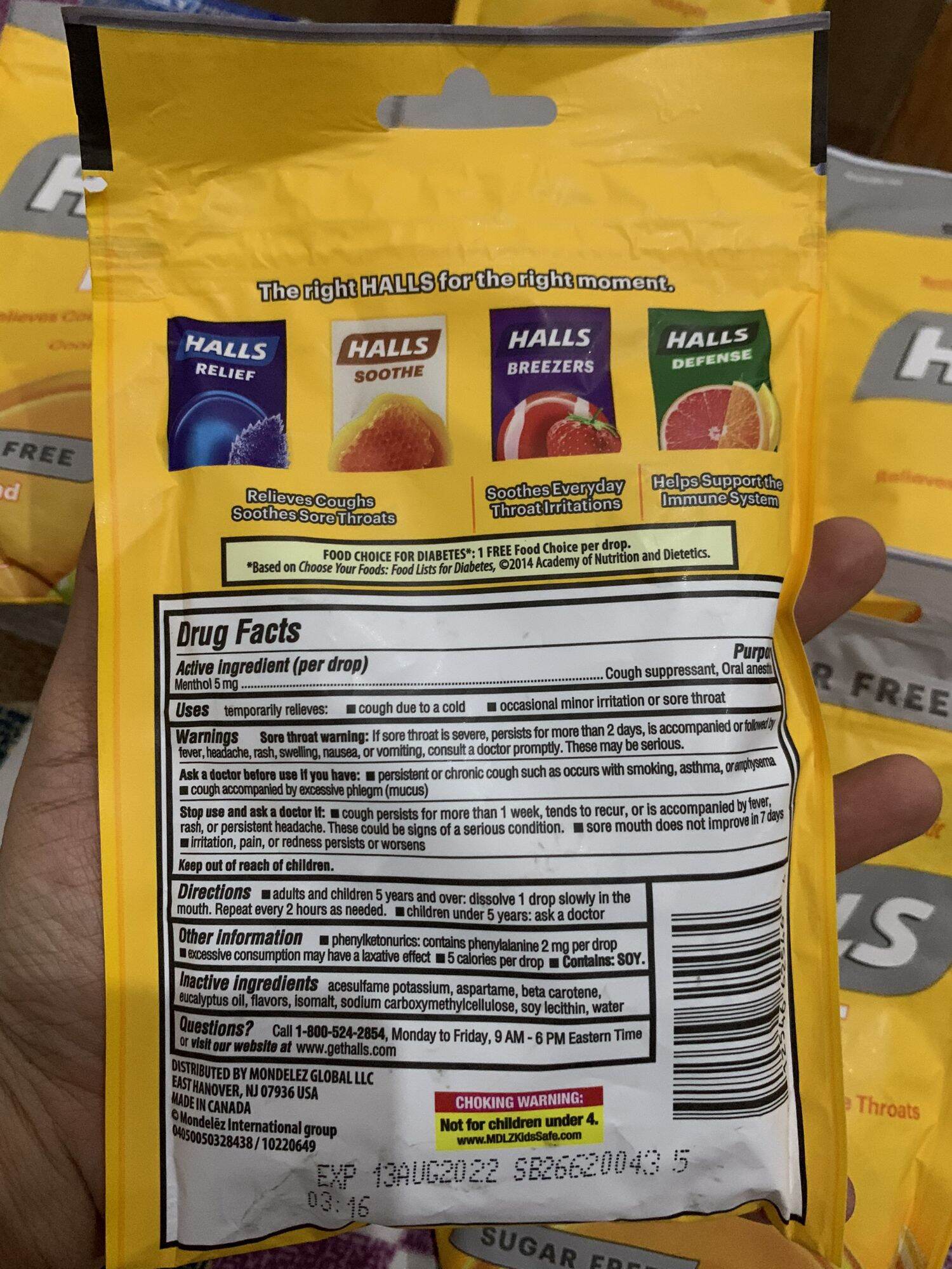(HÀNG MỸ ) Kẹo Ngậm Ho HALLS 25v