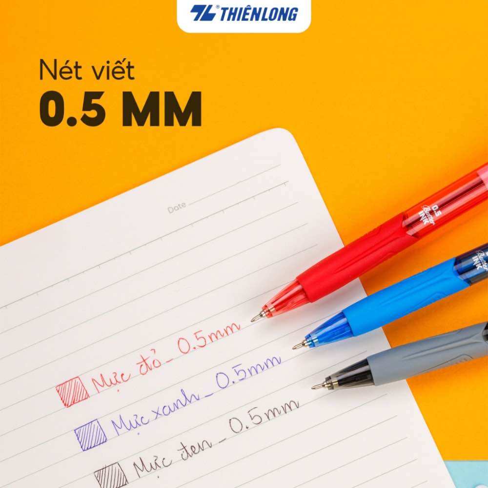 Bút bi Thiên Long TL-095 - Bút bi Butter Ink ngòi 0.5mm kiểu dáng hiện ...
