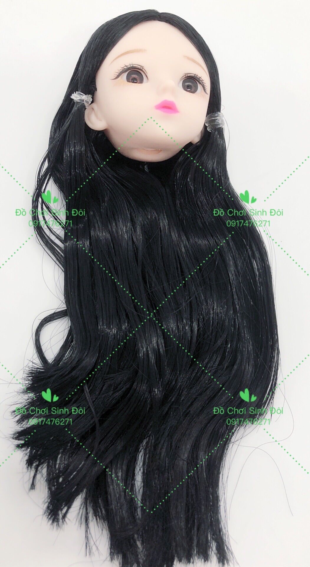 Đầu búp bê mắt 3D - đen