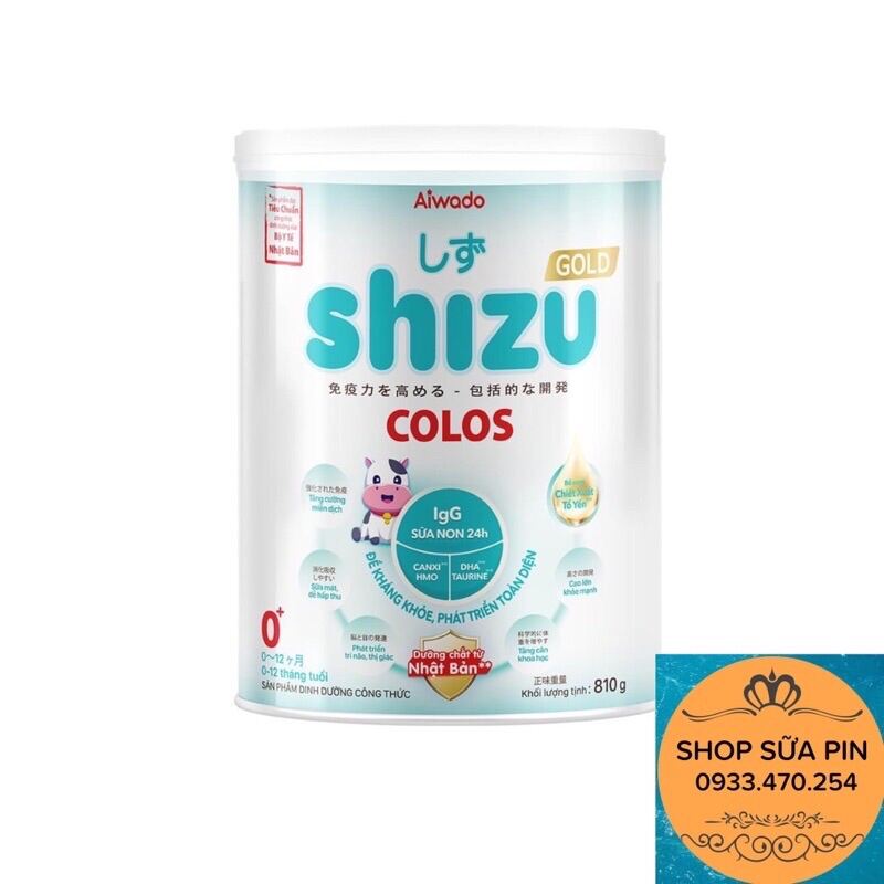 Tặng khăn ướt - COMBO 2 lon sữa Shizu Colos 0+, 1+. 810g lon