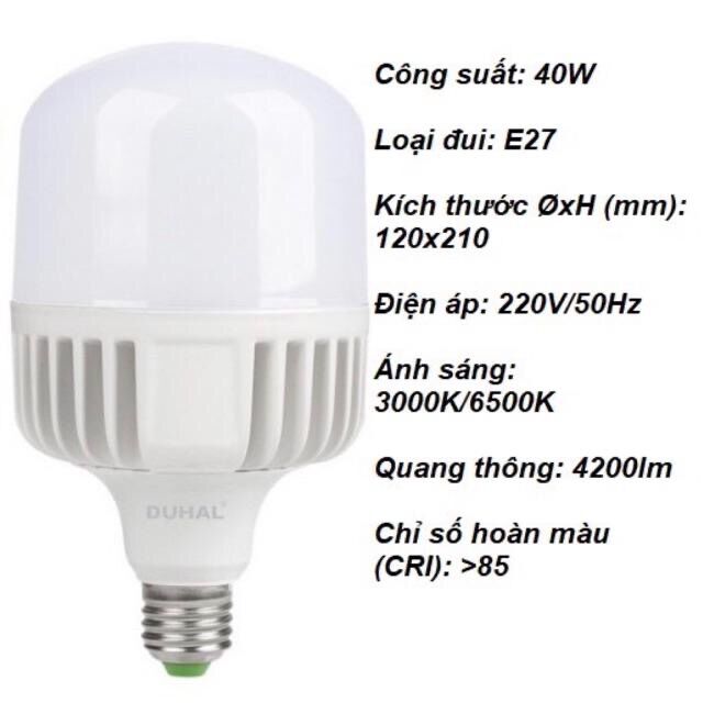 Bóng đèn Led trụ nhôm Duhal 80w cao cấp