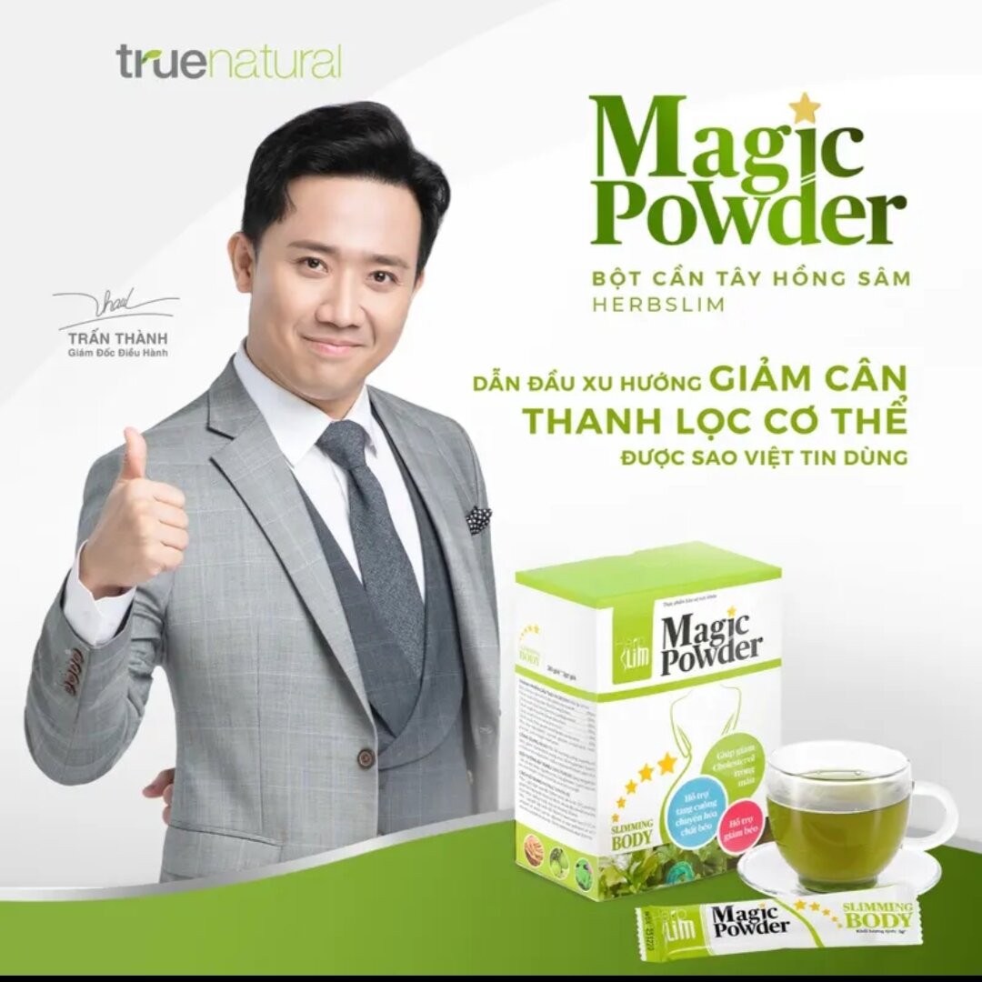 Bột cần tây hồng sâm herbslim magic powder hỗ trợ giảm cân, detox, thanh lọc cơ thể, giảm m.ỡ m.á.u - hộp 30 gói