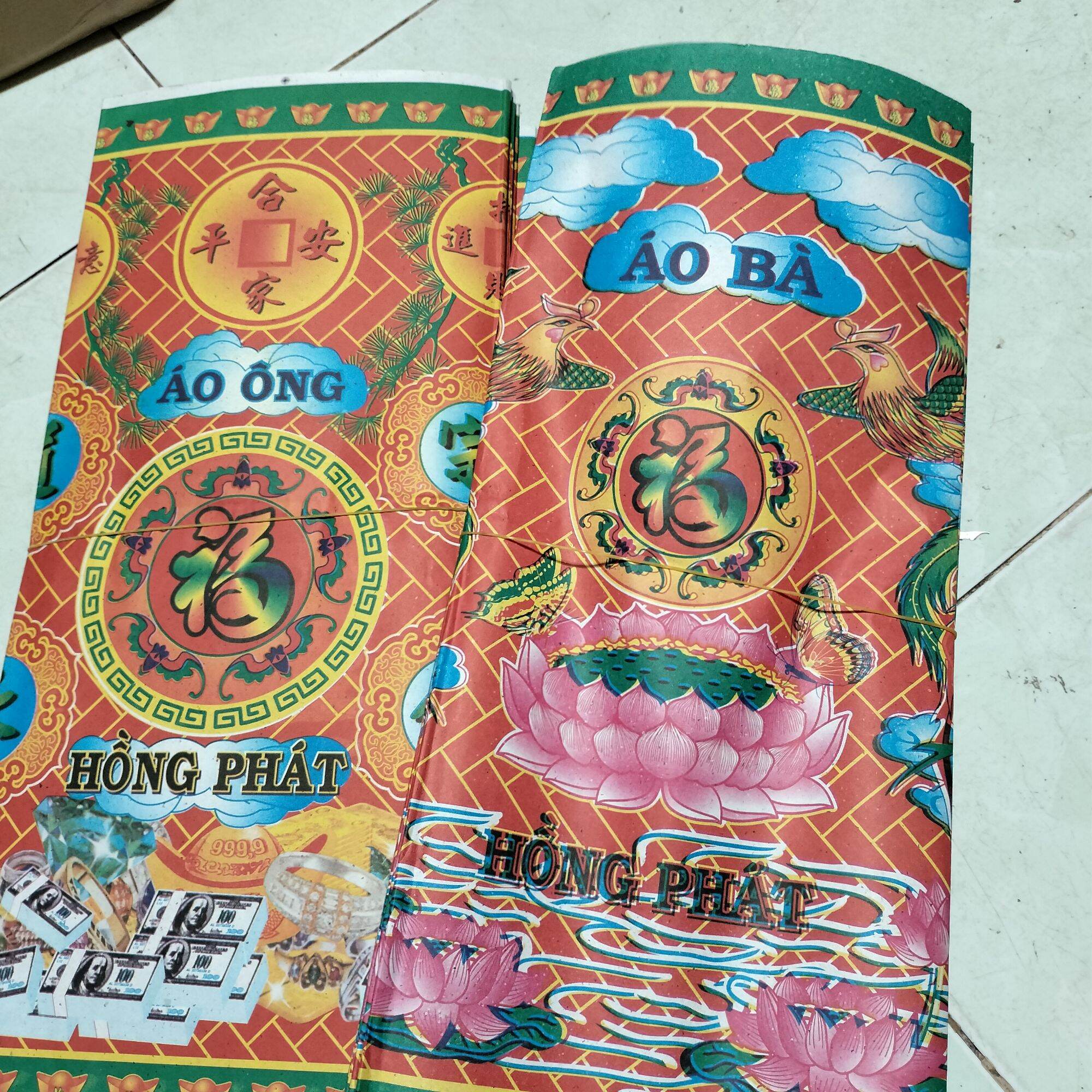 Combo 5 Bộ Giấy Cúng Áo Vải Ông Bà Bộ 8 Lá Thường
