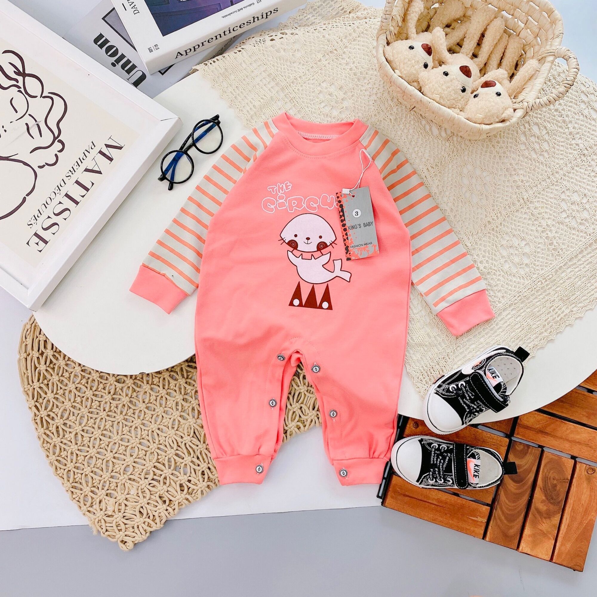 Body nỉ thu đông cho bé 2-8kg