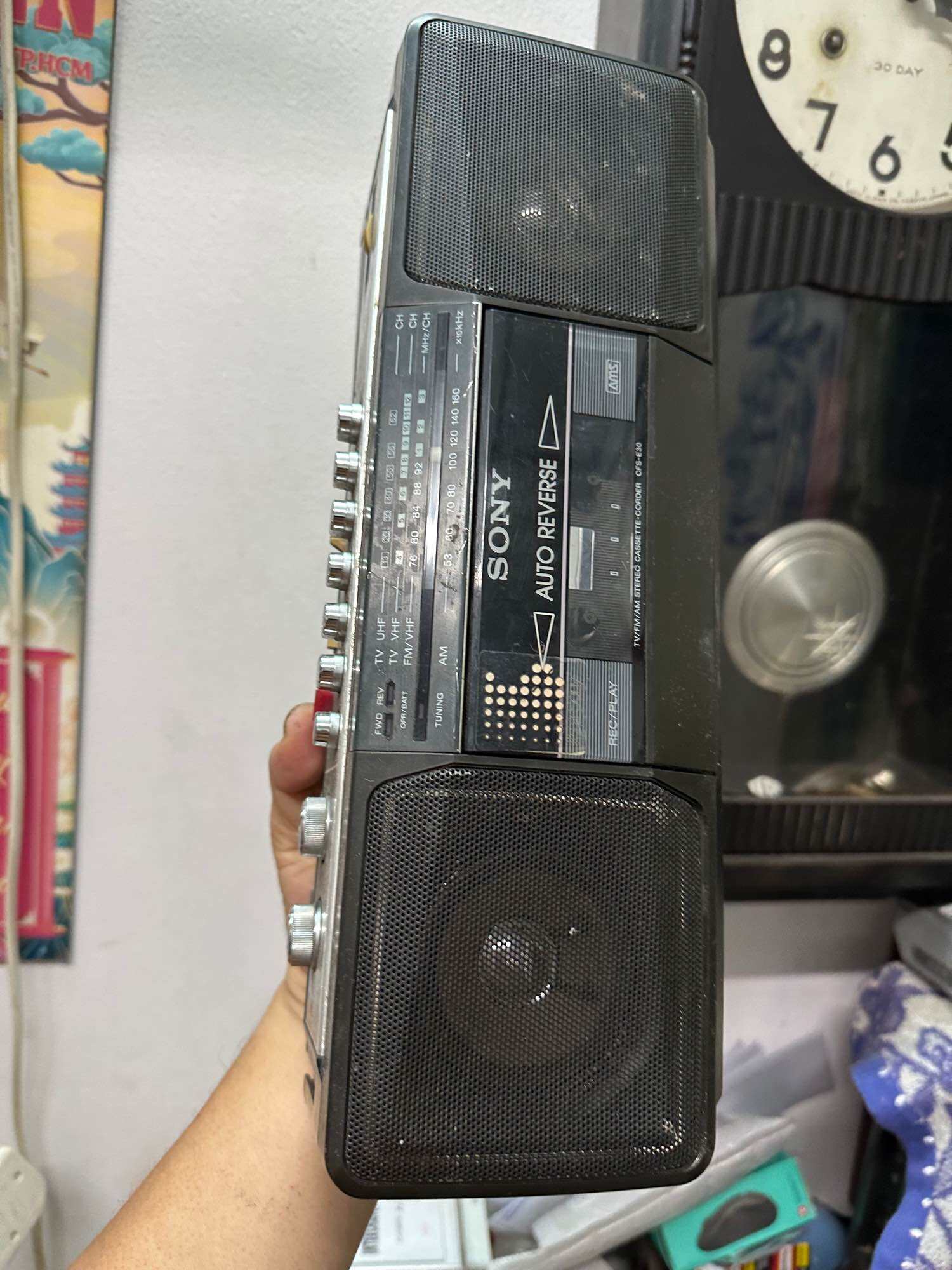 Máy cassette và radio sony CFS E30 bãi nhật lỗi nhẹ