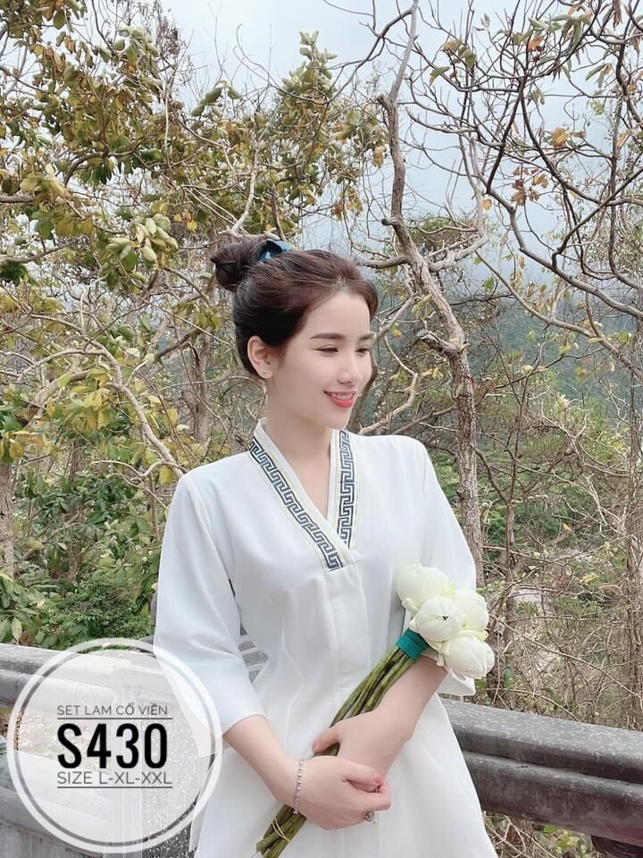 60-90kg bigsize set lam cổ viền thêu trang trọng, thanh lịch s430