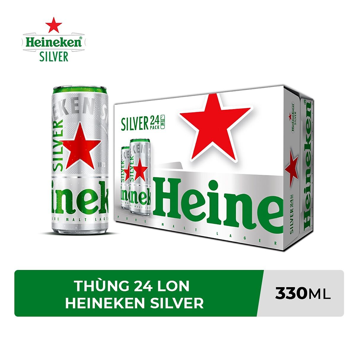 Bia Heineken Silver 1 thùng 25 lon