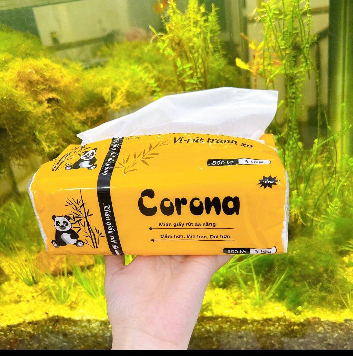 Combo 5gói khăn giấy rút lụa Corona 500tờ/gói siêu day mịn