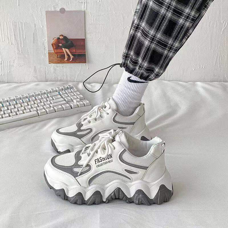 Giày Chunky Sneaker 2023c Nữ Ins Sành Điệu Tôn Dáng Chân Thể Thao Mẫu Mới Xuân Hè Năm 2022 Phong Cách Hàn Quốc