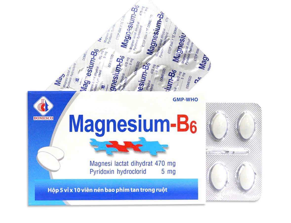 MAGNESIUM-B6 Domesco hộp 50 viên, ( sản phẩm không phải là thuốc) giẳm căng thẳng. Dễ Ngủ, Giảm stress. Giải độc cơ thể