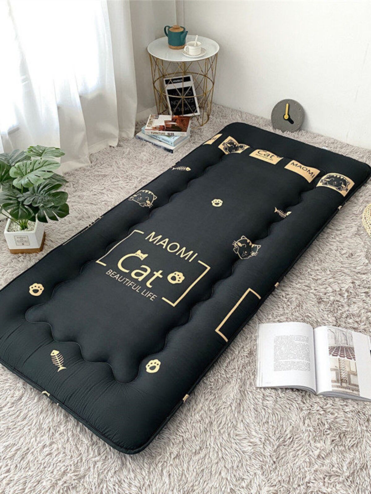 Nệm Tatami Gấp Dày Dùng Cho Ký Túc Xá Sinh Viên Nệm Giường Đơn Đôi Cho Phòng Ngủ Thoải Mái Vừa Phải Chất Liệu Polyester