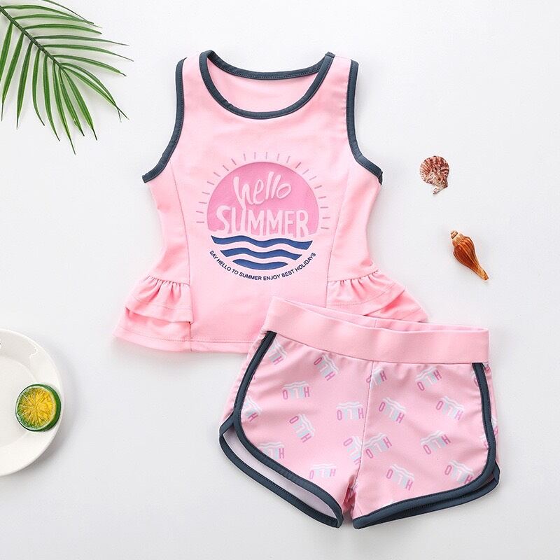 Đồ bơi bé gái bộ bơi cho bé từ 2 đến 12 tuổi size đại 46kg bikini 2 chi tiết SUMMER