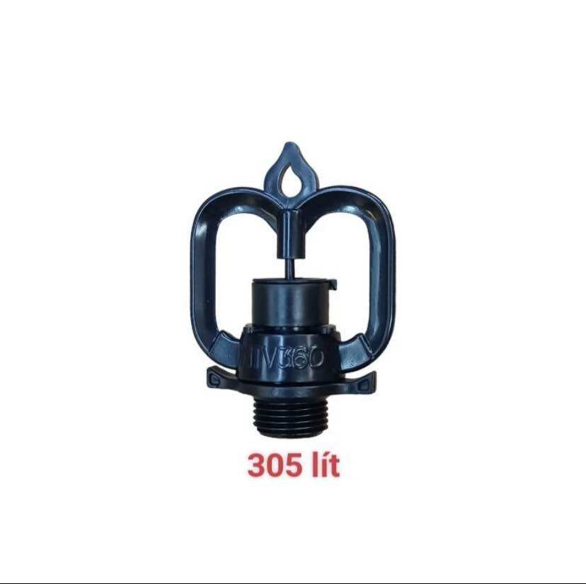 Béc tưới sầu riêng, Béc tưới cây ăn trái, Béc chụp xoay NTV360, Béc thân xoay
