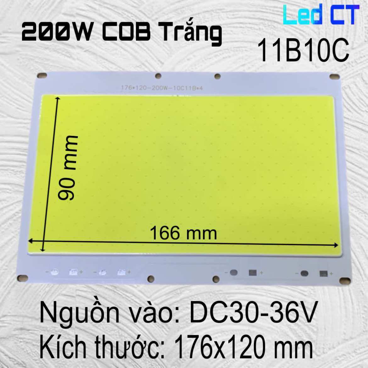 Chip LED 200W, 100W, 50W COB Trắng (10C11B) DC30-36V 1500mA