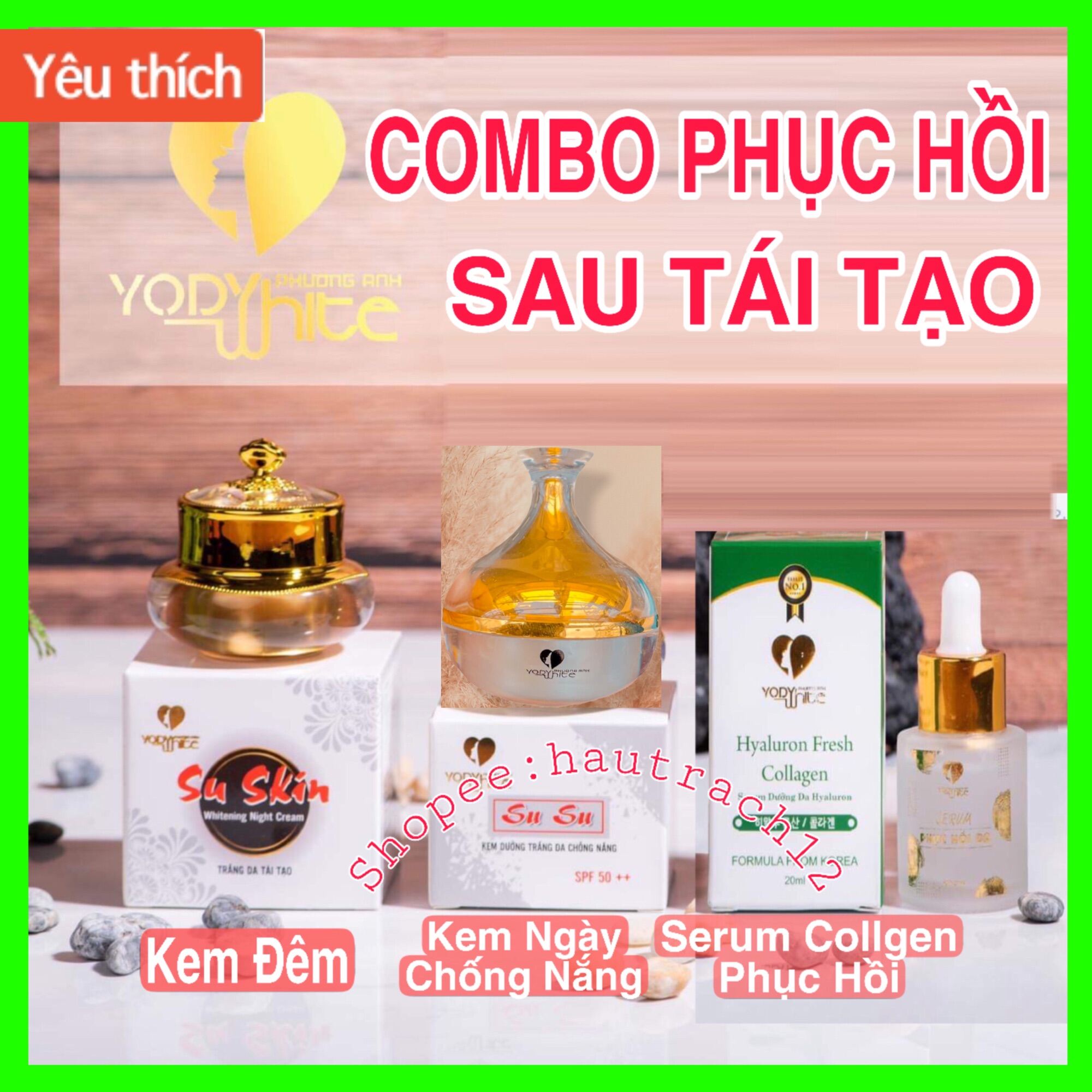 Combo Dưỡng Da Phục Hồi Sau Tái Tạo Yody White Phương Anh