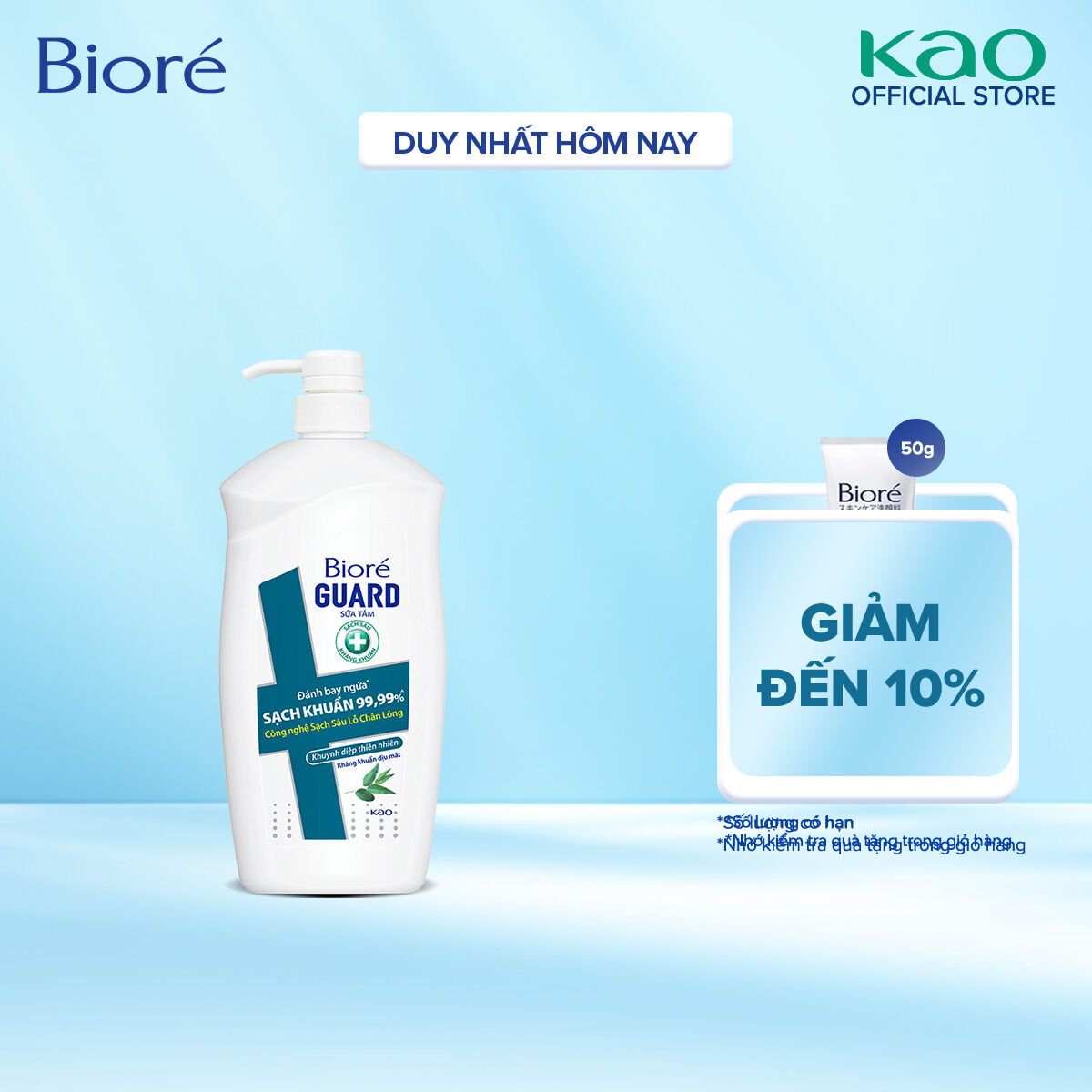 Sữa Tắm Sạch Sâu Kháng Khuẩn Khuynh Diệp Thiên Nhiên Biore Guard 800g