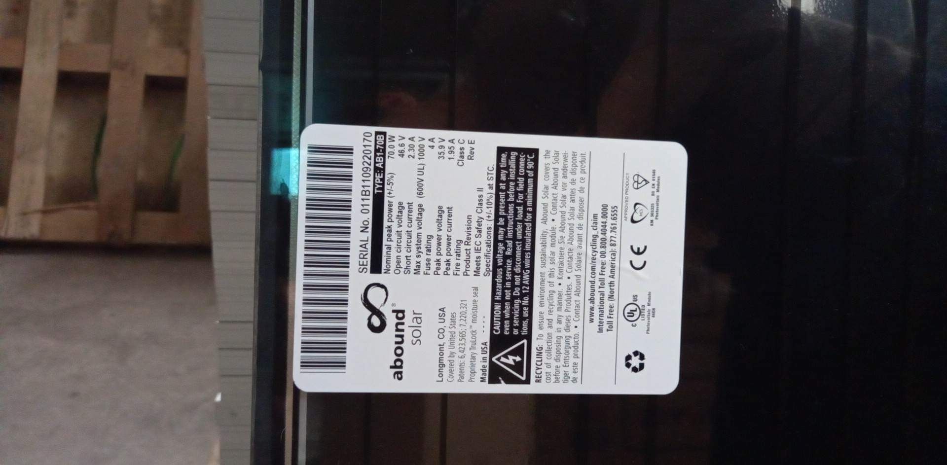 Abound Solar 67,5W Made in USA