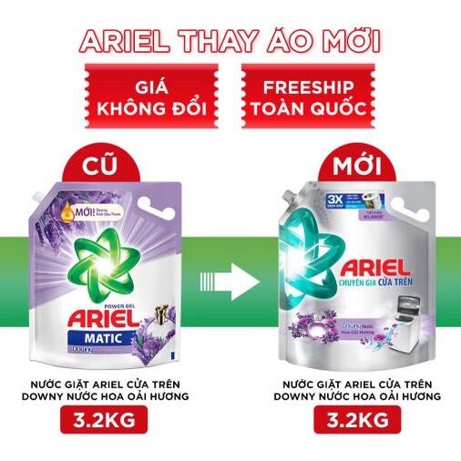 NƯỚC GIẶT ARIEL MATIC DOWNY 3,2KG NƯỚC HOA OẢI HƯƠNG
