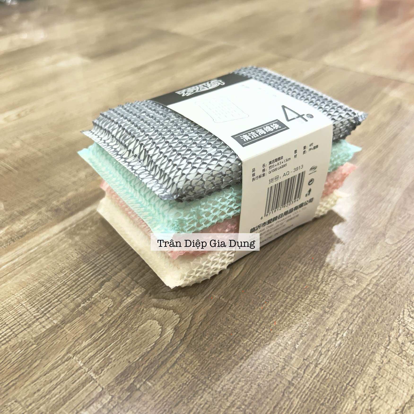 Combo 4 Miếng rửa chén mút, Miếng lưới rửa chén