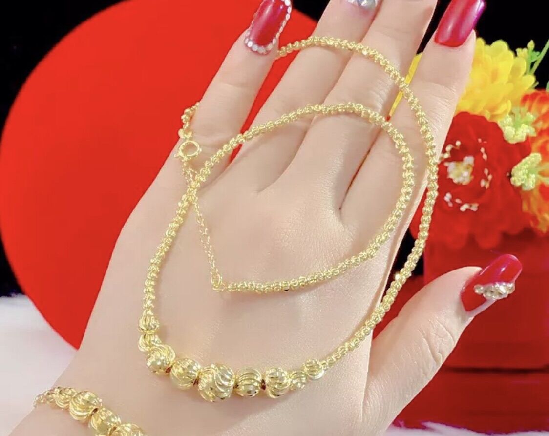 Dây chuyền bi mạ vàng 18k mẫu cực đẹp