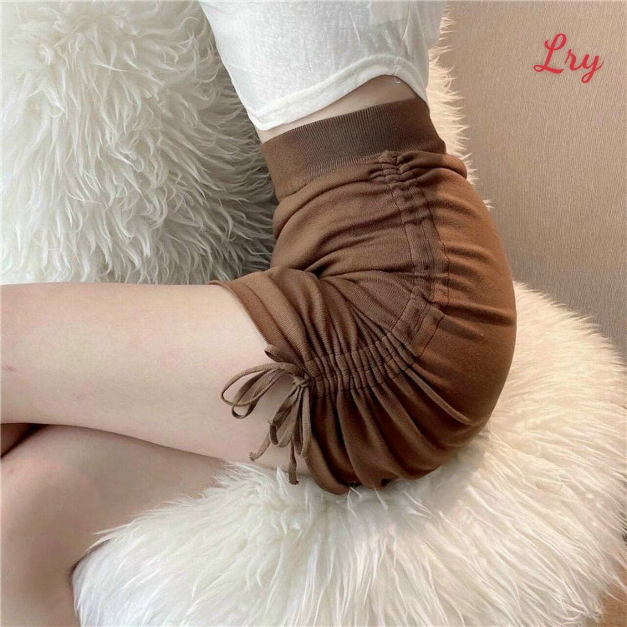 CHÂN VÁY NGẮN ÔM KIỂU RÚT DÂY FORM 50KG(U)