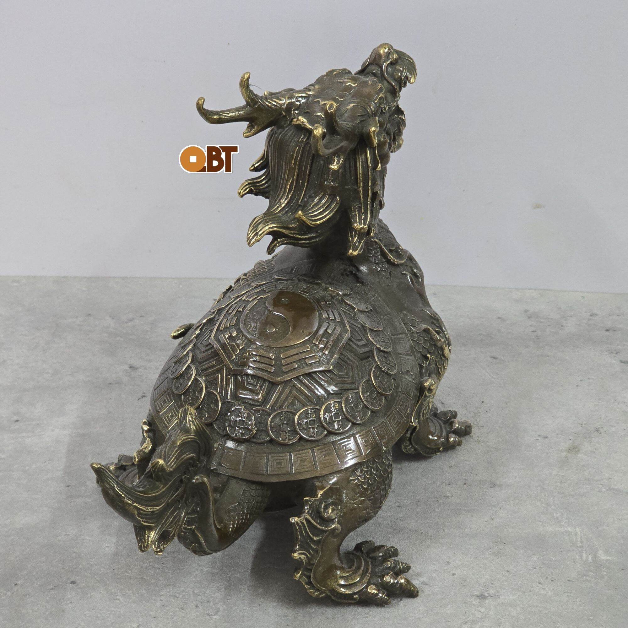 Tượng Long Quy Bát Quái bằng đồng