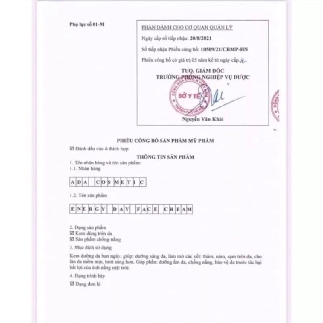 Bộ kem dưỡng Trắng Da Ngày & Đêm ADA GROUP ( 30g )