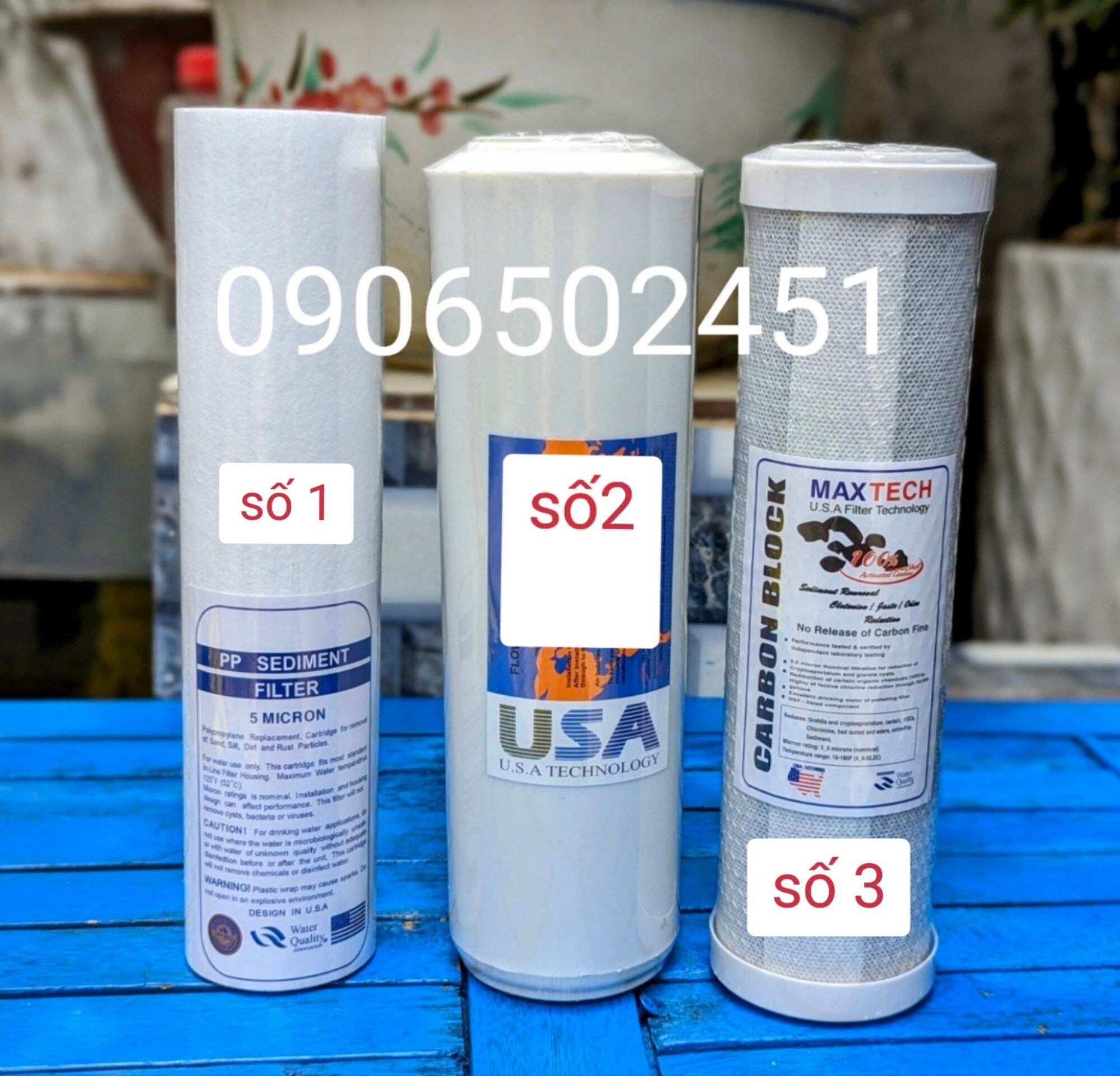 [HCM]Combo bộ lõi lọc thô 123 dành cho các loại máy lọc nước RO