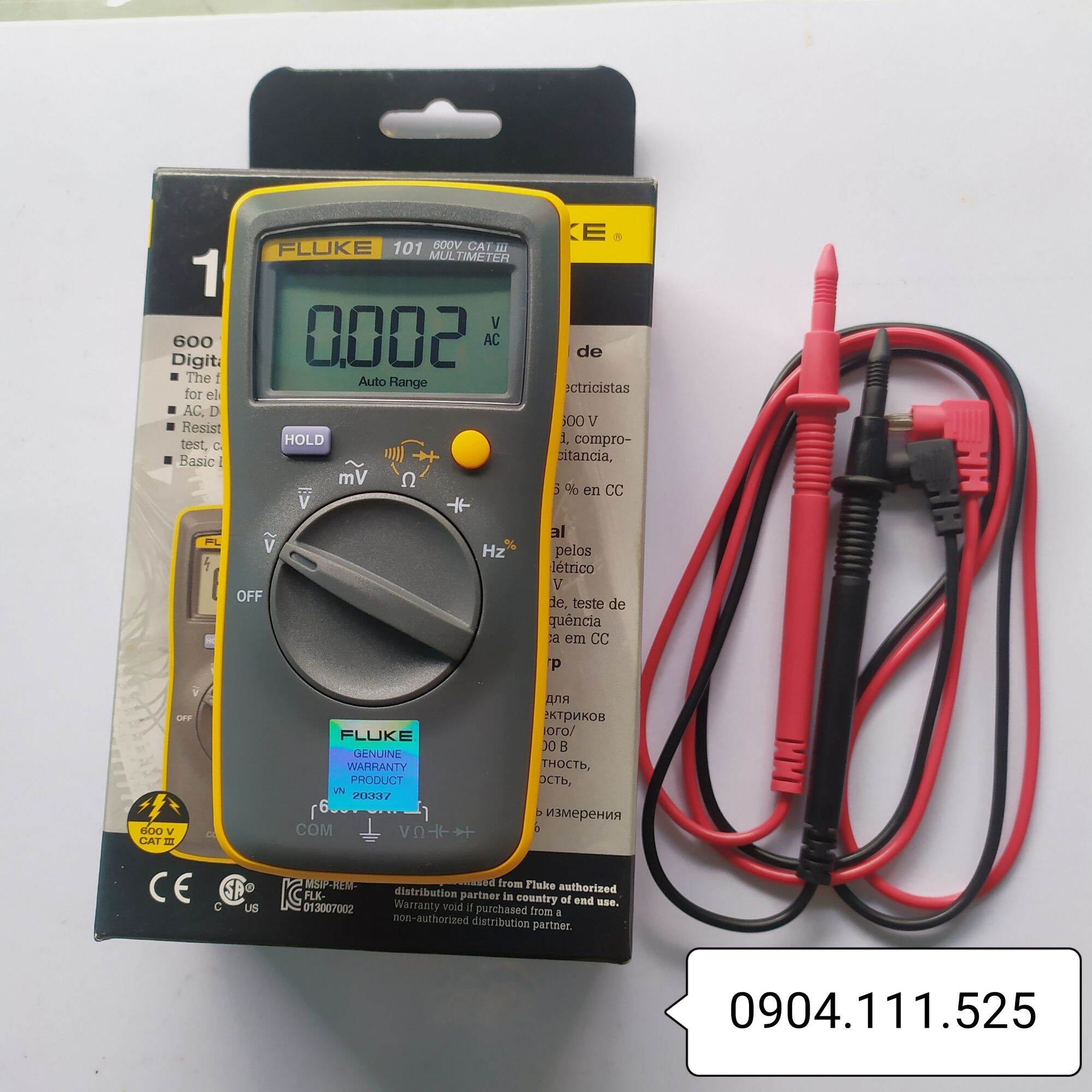 Fluke 101 Multimeter Measures Voltage, Resistance, Capacitors, Frequency, Genuine Product Without Packaging