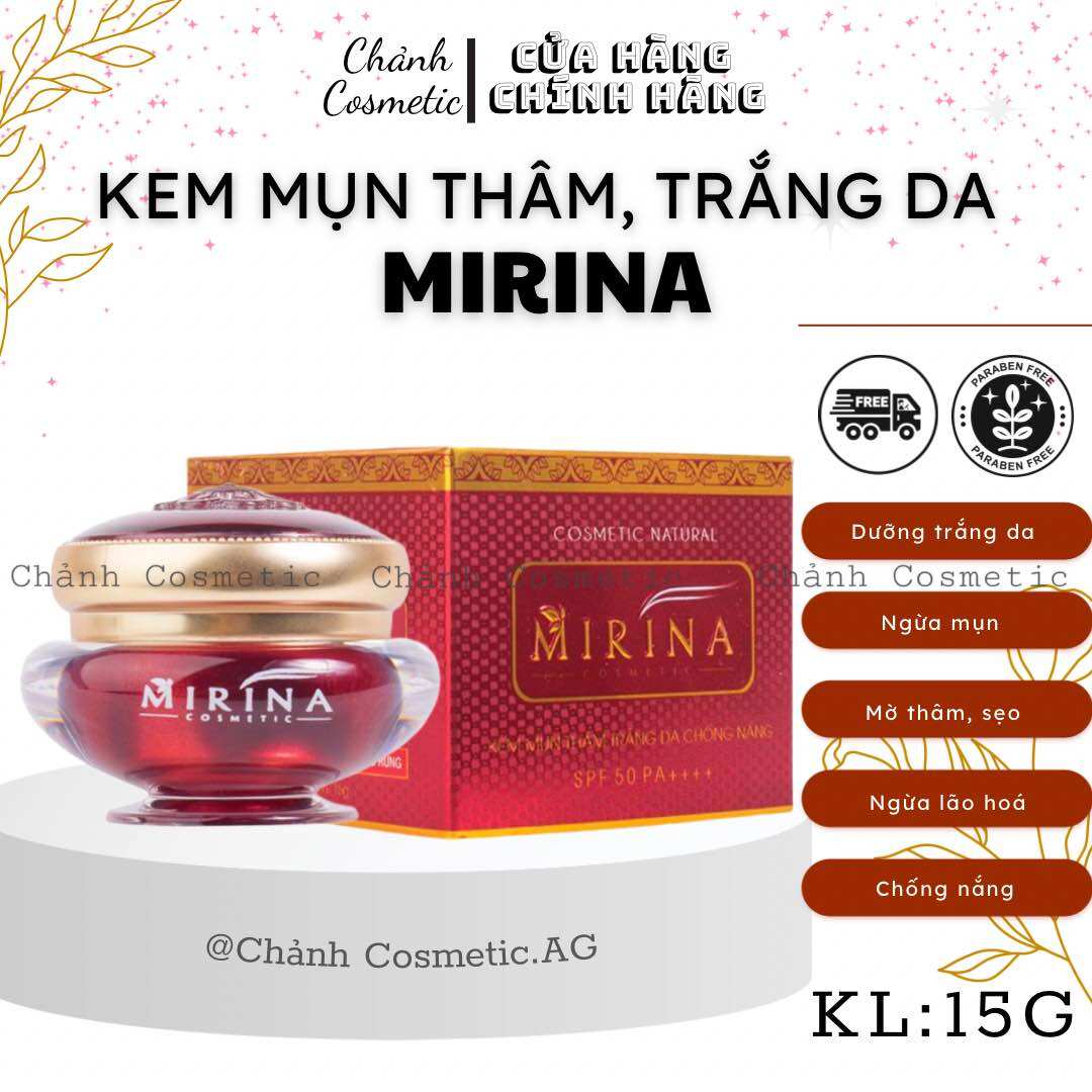 Kem mirina đỏ ngừa mụn thâm, mờ sẹo, dưỡng trắng da, chống nắng 15g