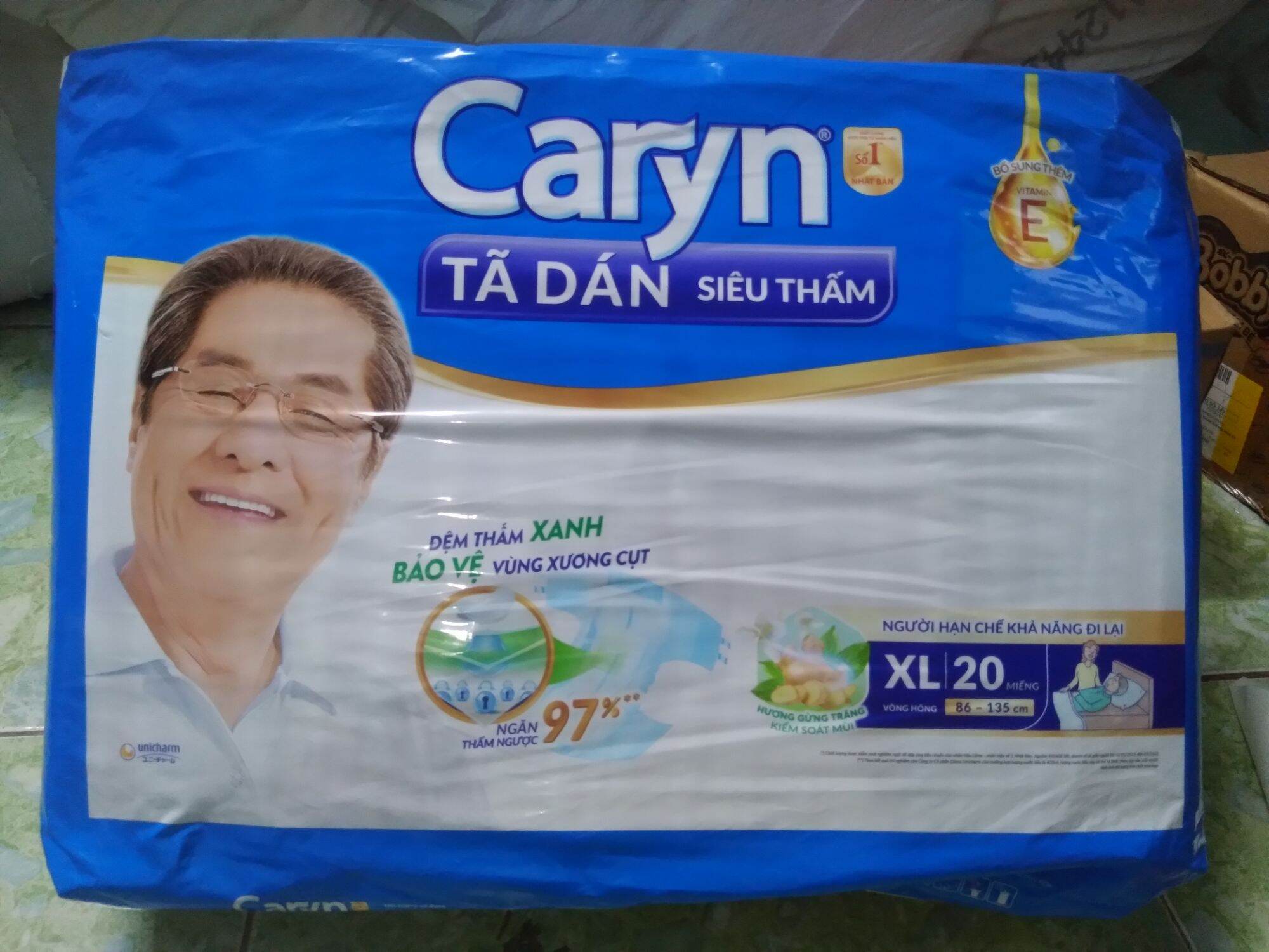 Tã dán Caryn người già Xl20 miếng mẫu mới kiểm soát mùi