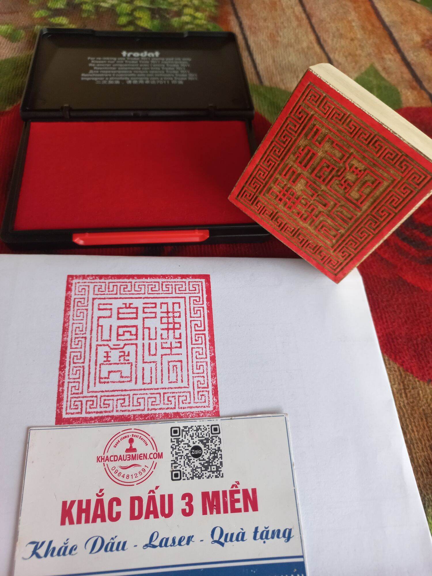 Dấu Tam Bảo Bằng Gỗ Thị