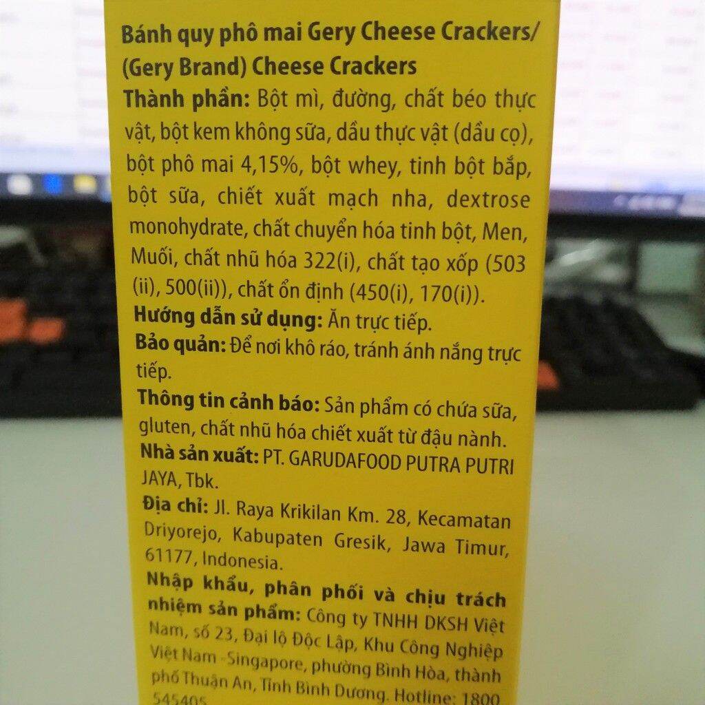 Bánh quy phô mai Gery cheese crackers 300g