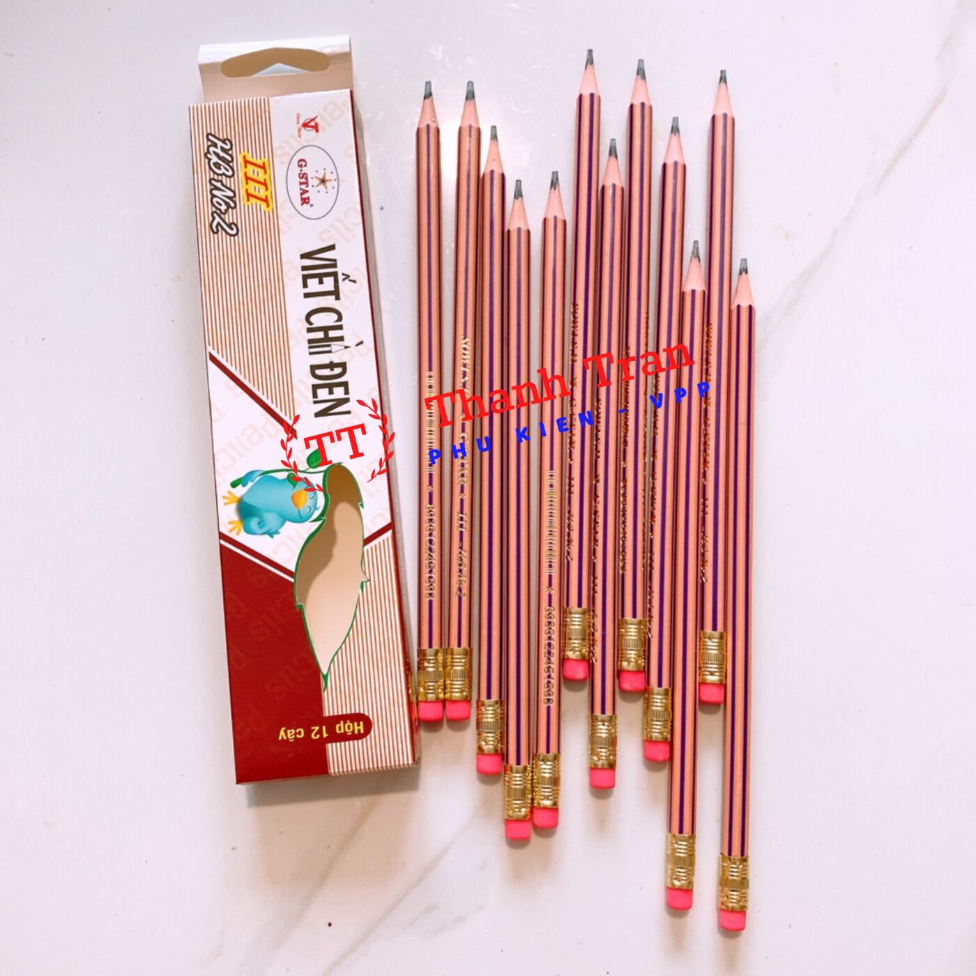 Hộp 12 cây viết chì đen ngòi hb gstar iii