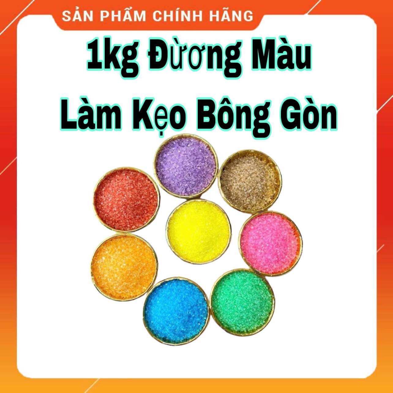 Đường màu làm kẹo bông gòn.