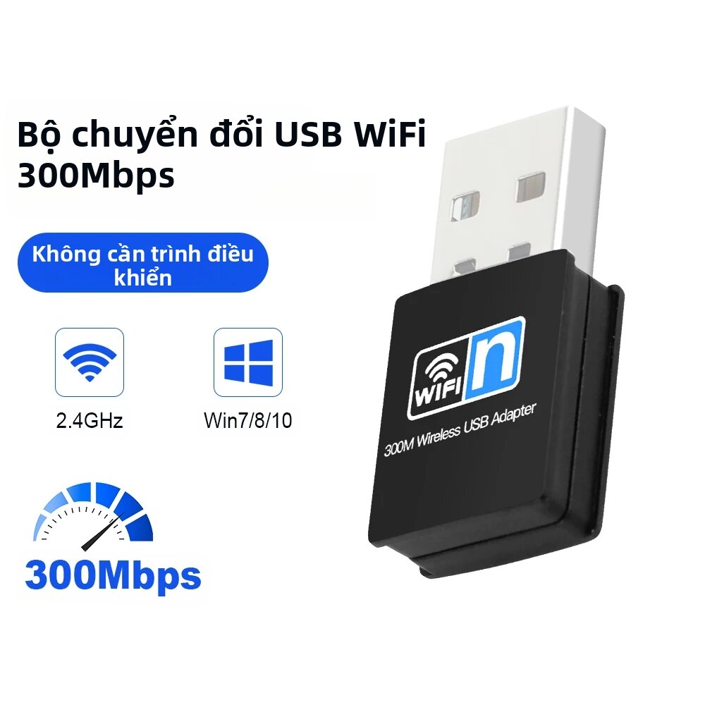 Bộ Chuyển Đổi WiFi USB 300Mbps 2.4GHz 802.11N Thẻ Mạng Không Dây Bộ Thu WiFi Mini Cho Windows 7/8/10 - Bộ Chuyển Đổi WiFi Ngoài USB 2.0 Giá 130,000 Đồng*Miễn phí vận chuyển