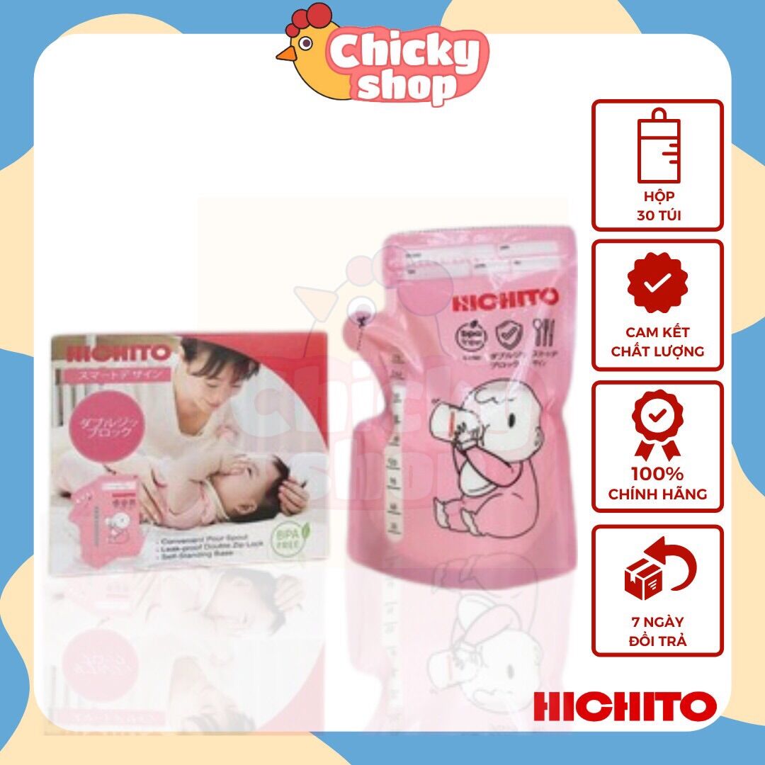 Hộp 30 túi trữ sữa hichito nhật 250ml
