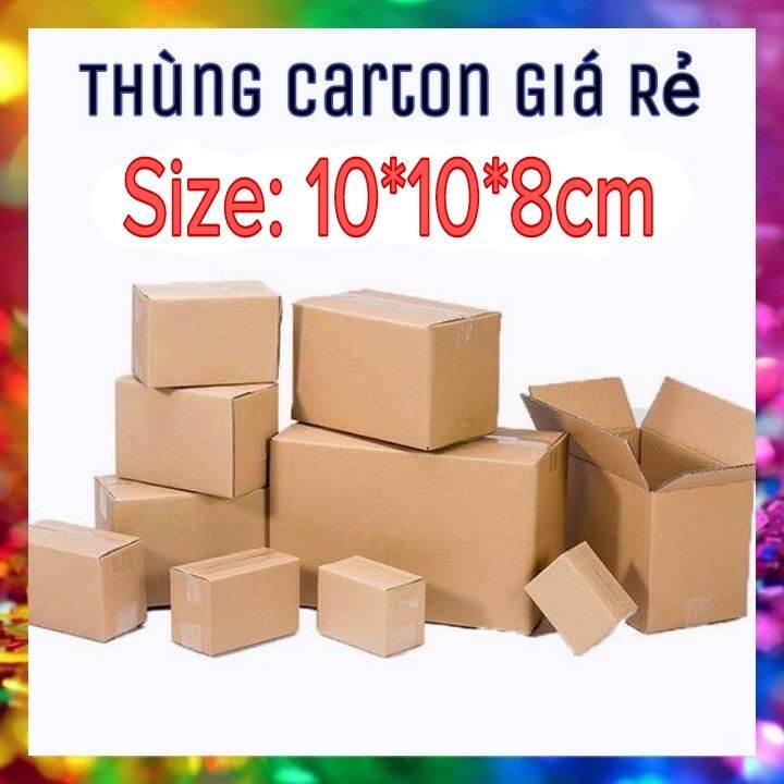 Combo 50 thùng carton đóng hàng kích thước 10x10x8