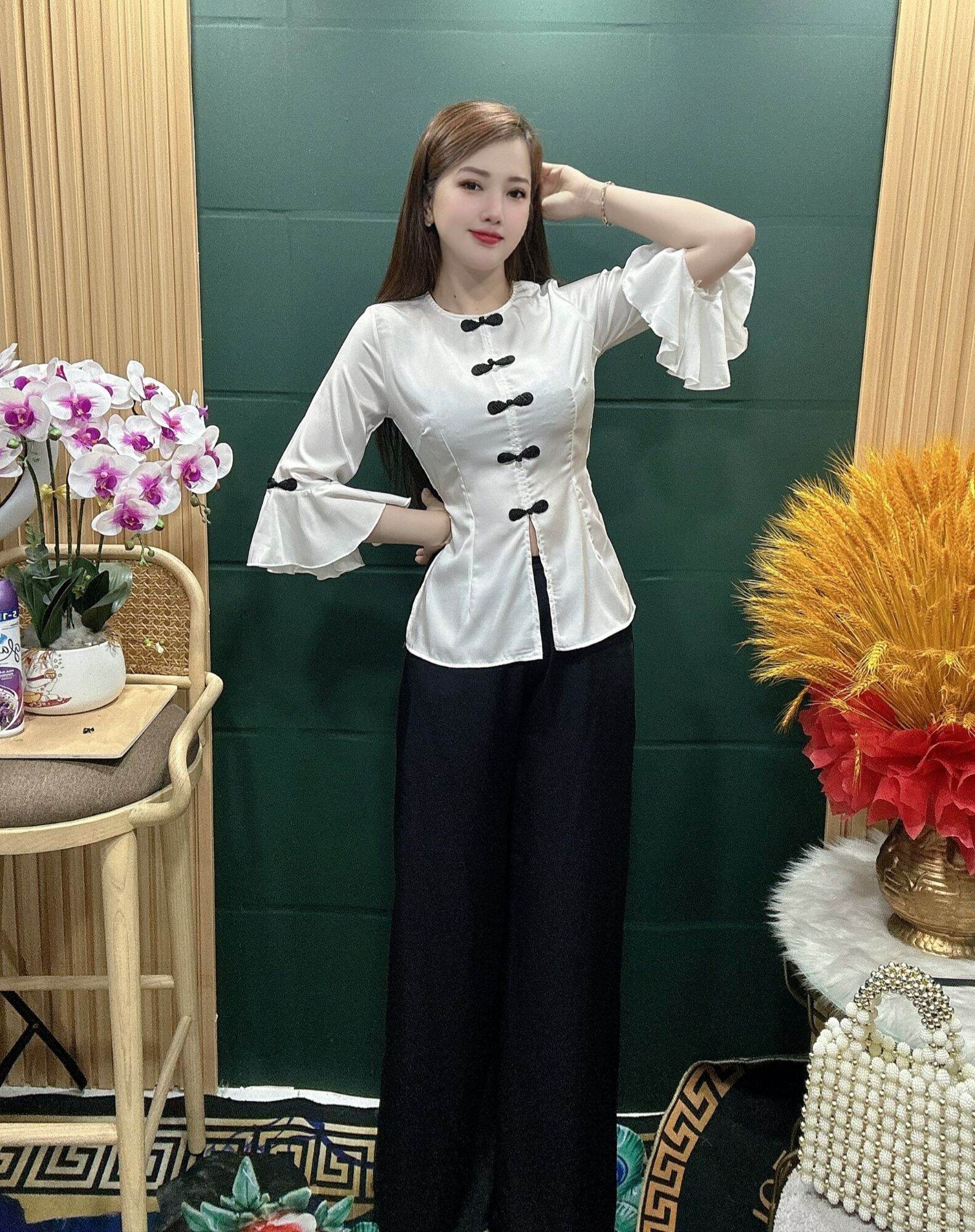 Sét lam tay loe - đồ lam đi chùa - đồ lam đi chùa nử