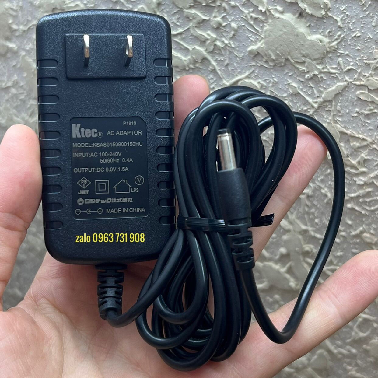 Adapter sạc loa kéo 9V-1.5A chân cắm 4.0*1.7mm nguyên bản tháo thiết bị