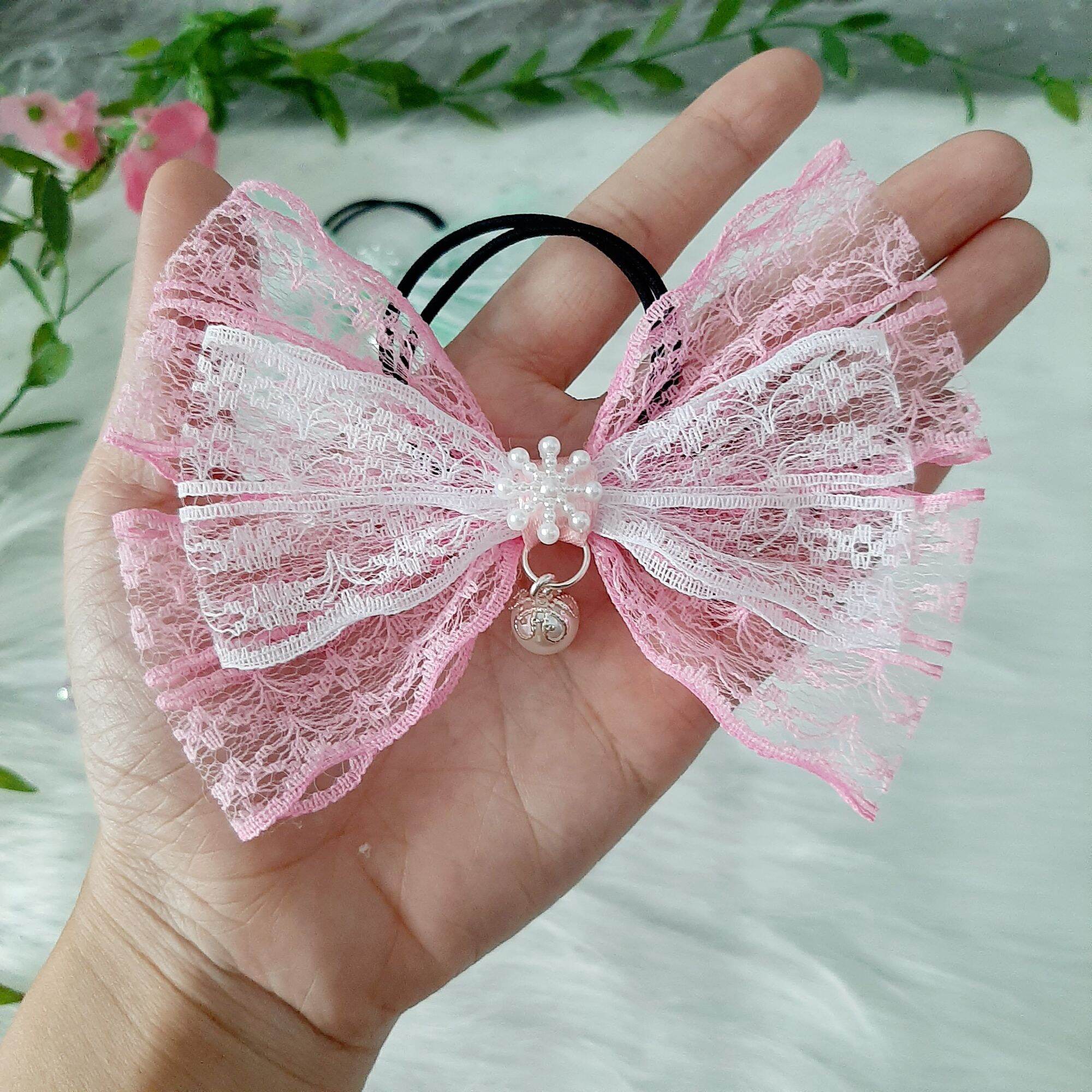 Cột tóc nơ lưới đính ngọc (mua 9 tặng 1)
