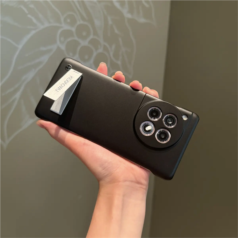 Decompression Rotating Top Phone Stand Hard Case For OnePlus Mobile Models Sleek Matte Metal - 6