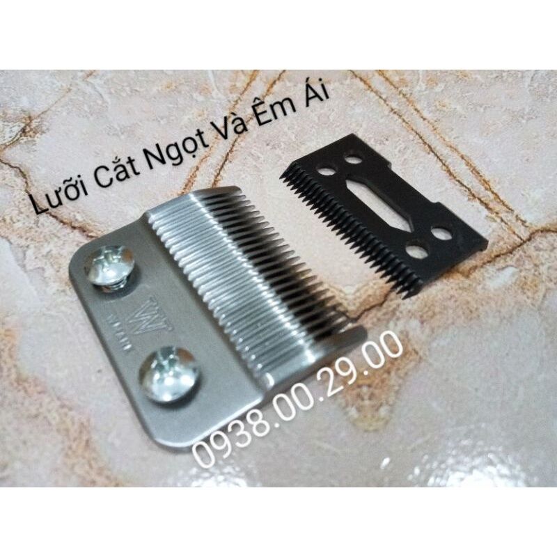Lưỡi Sứ Cao Cấp Wmark Cho Tông Đơ Kemei, Wahl. Bộ Lưỡi Sứ Carbon Wmark Silver Siêu Bén Cho Tông Fade. (Ảnh thật)